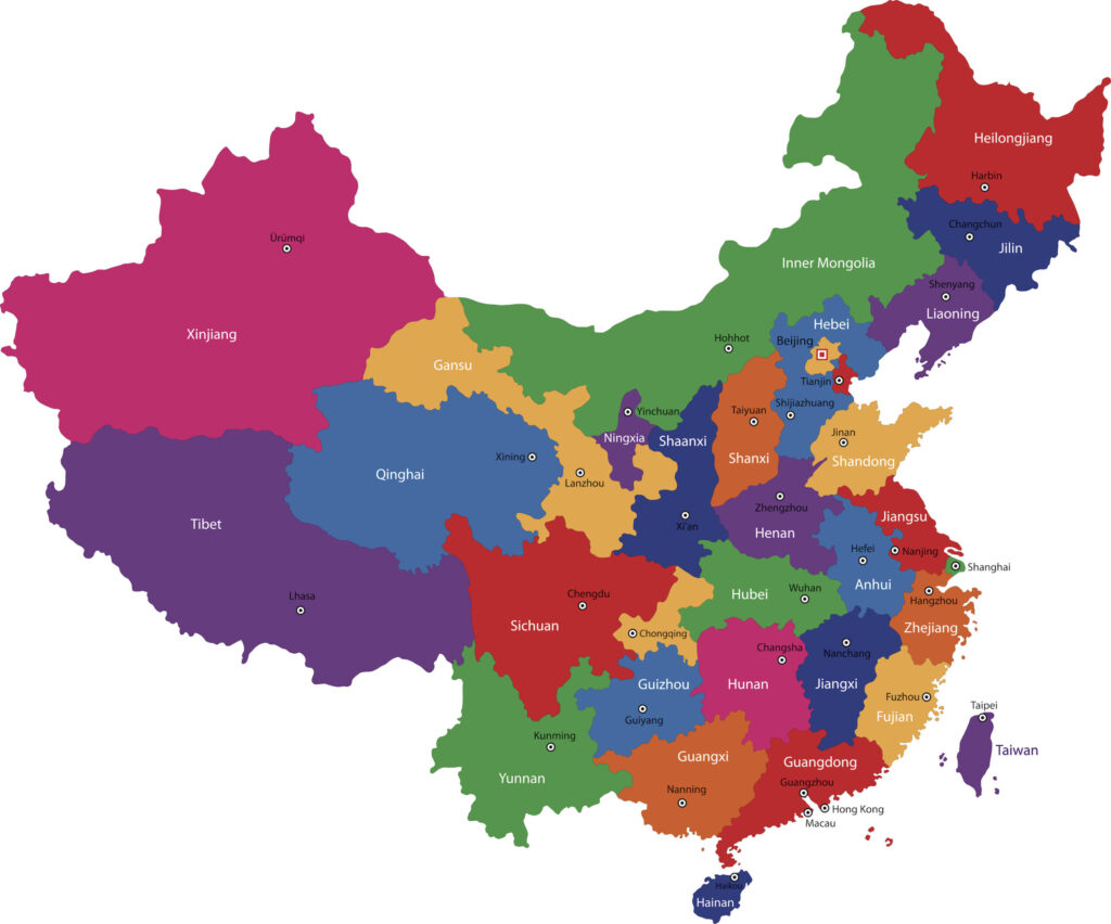 china colored map